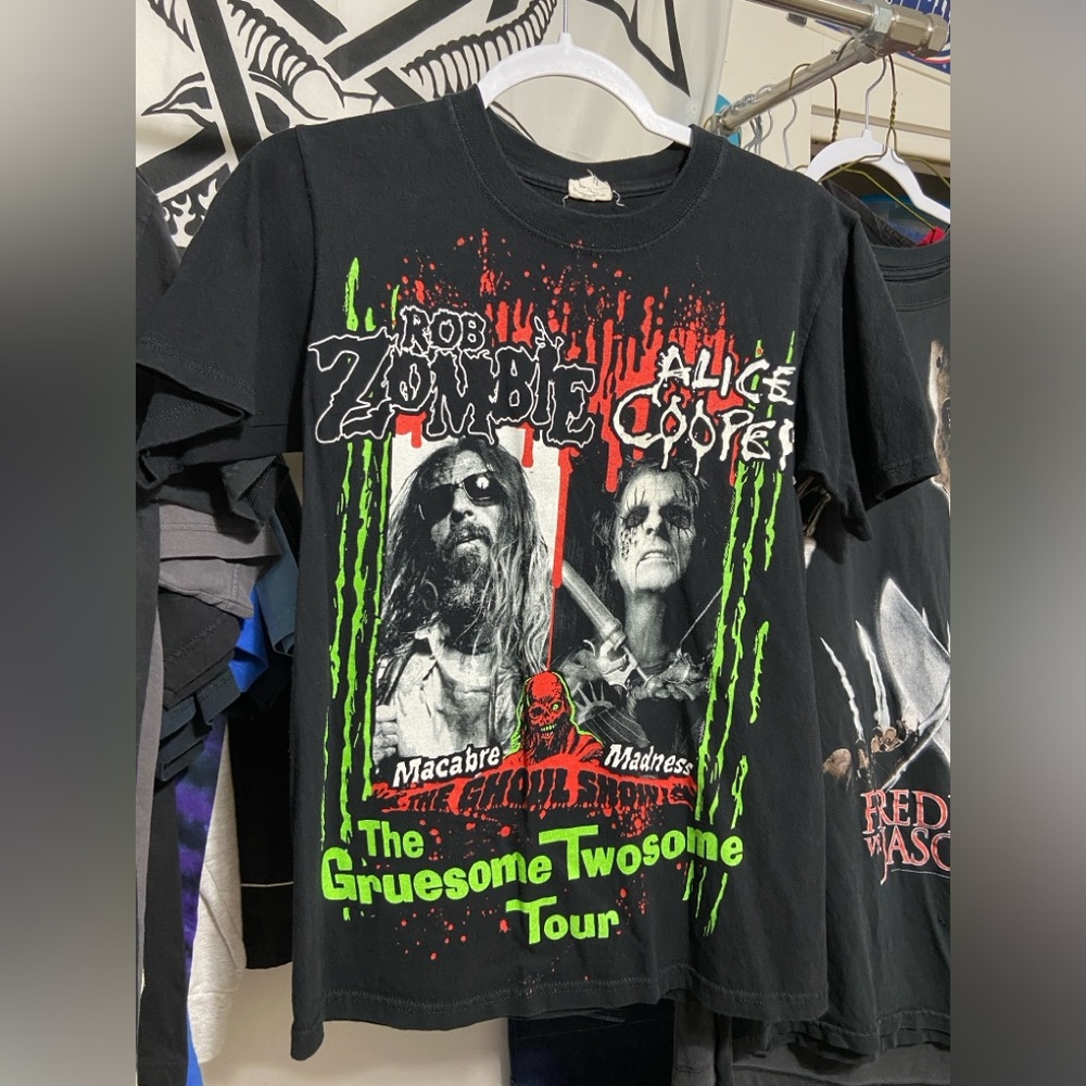 Rob zombie and Alice cooper. The gruesome twosome band tee